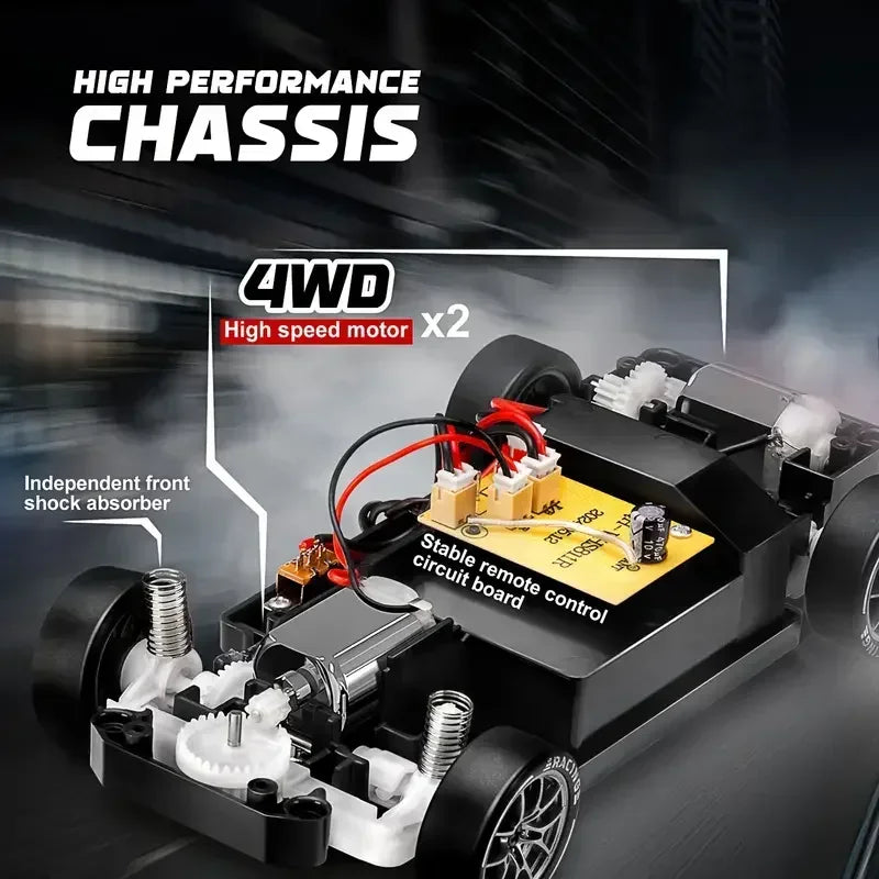 New 4WD Rc Car 20Km/H High Speed RC Drift Vehicle Car Remote Control Racing Car with LED Light Gift Competition Race Car Kid Toy